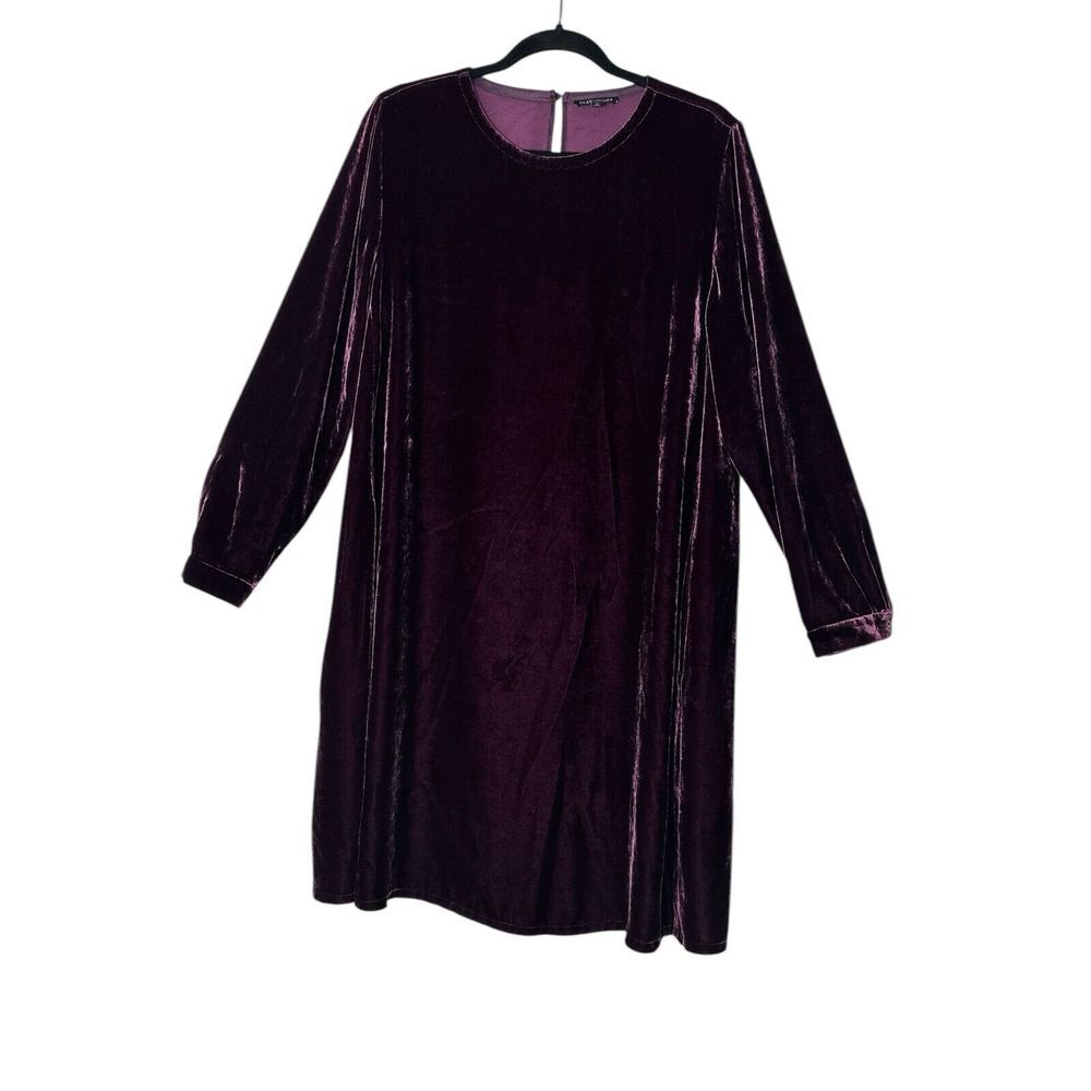 Eileen Fisher Dress Women‎ Médium Velvet Silk Long Sleeve Oversized Vampire